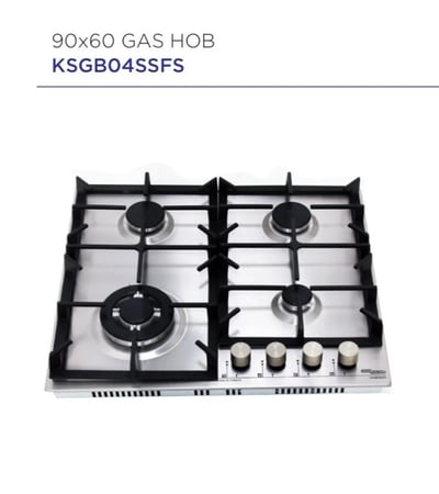 سطح سوبر جنرال 4 عيون 60 سم غاز ستيل | KSGB04SSFS