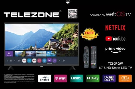 شاشة تيلزون 60 بوصة 4K سمارت webOStv