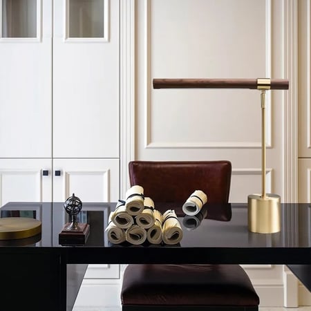 إضاءة مكتبية خشبية قابلة للتوجيه