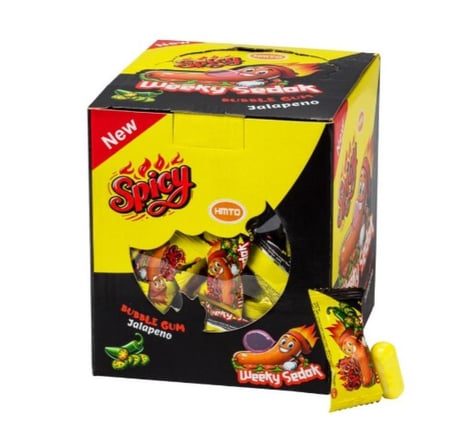 لبان ويكى سدق محشو بنكهة (السجق- الهالبينوا - البرتقال) 12×100 قطعة ×4 جرام