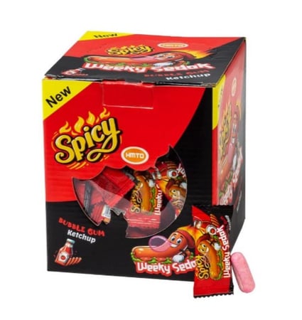 لبان ويكى سدق محشو بنكهة (السجق- الكاتشب- الفرولة) 12×100 قطعة ×4 جرام