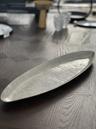 صينية فضي بيضاوي