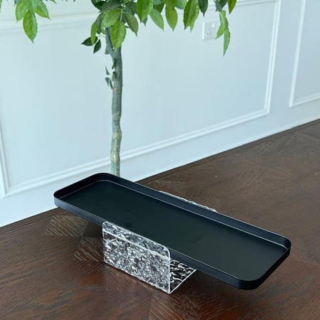 صينية  اسود مستطيل بحامل