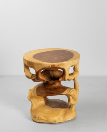 كرسي أو طاولة خدمة من الخشب الطبيعي