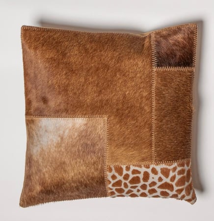 كسوات وسائد من الجلد الطبيعي - مربعة