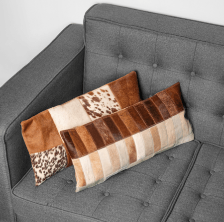 كسوات وسائد من الجلد الطبيعي - مستطيلة