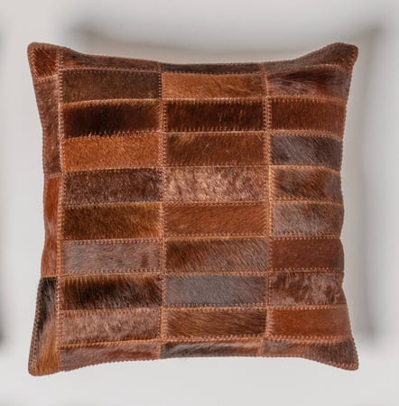 كسوات وسائد من الجلد الطبيعي - مربعة