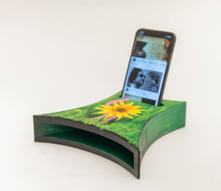 مكبر صوت  رسمة وردة بخلفية خضراء