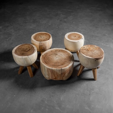 طقم طاولة وكراسي خشب طبيعي