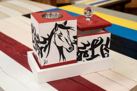 طقم مباخر خشبي بفن الكولاج