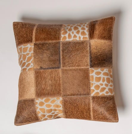 كسوات وسائد من الجلد الطبيعي - مربعة
