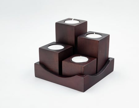 طقم شمعدان خشب
