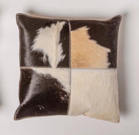 كسوات وسائد من الجلد الطبيعي - مربعة