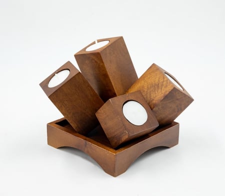 طقم شمعدان خشب