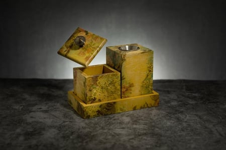 طقم مباخر خشبي بفن الديكوباج