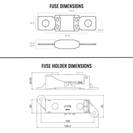 علبة فيوز بطارية ماقا (MEGA) تتحمل 500 امبير