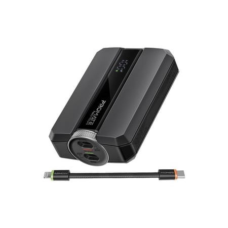 بطارية متنقلة صغيرة الحجم بسعة 10000 مللي أمبير في الساعة، تأتي مع كيبل مزدوج من نوع USB-C إلى لايتينينغ. تدعم شحن ثلاثة أجهزة في وقت واحد وتوفر شحن سريع بقوة 30 واط. مزودة بشاشة LED ونظام حماية أثناء الشحن .Promate Neo-10Uni