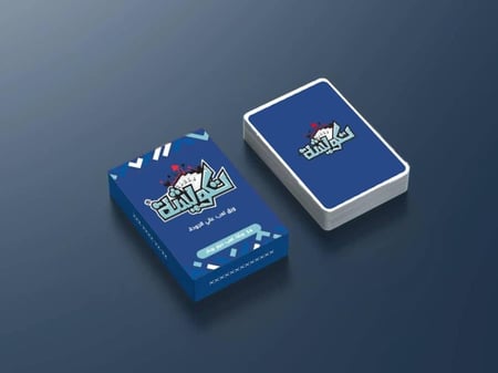 تكويشة - درزن (12 قطعة ) ورق بوكر تكويشة ازرق غامق شدة كاملة (54 ورقة)