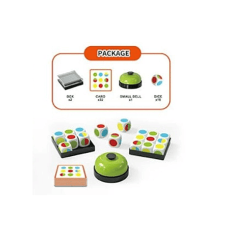 لعبة تحدي ترتيب النرد مثل كرت السحب مع جرس