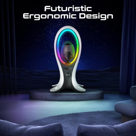 أحدث مكبر صوت بلوتوث محمول Alpha-X من بروميت بصوت عالي الدقة وحامل سماعات مع منفذ USB-C ومنفذيّ USB-A مزدوجين للشحن السريع بالإضافة الى إضاءة RGB ملونة بتصميم جديد ورائع من Promate Alpha-X