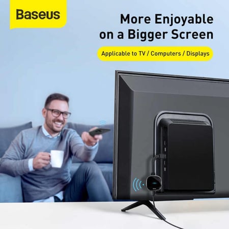 -باسيوس محول العرض الاسلكى WiFi_HDMI - أسود
