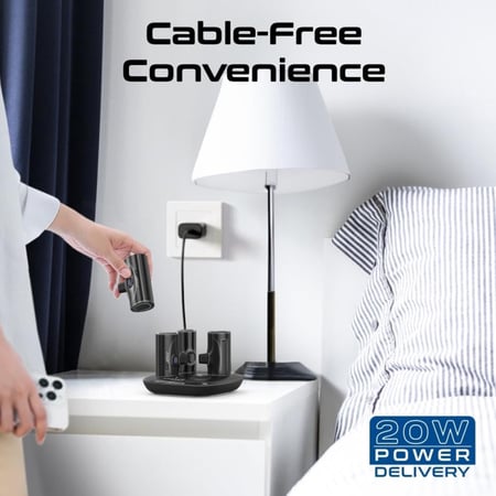 قاعدة شحن power-ip بـ 4 بطاريات Mini متنقلة بقوة 5000 ملي امبير - 2 بقاعدة ايفون 2 بقاعدة تايب سي