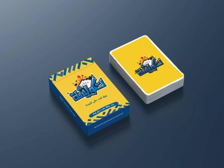 تكويشة - درزن  (12 قطعة ) ورق بوكر تكويشة أصفر شدة كاملة (54 ورقة)