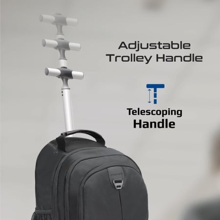 حقيبة بعجلات ذات سعة كبيرة وتصميم مضاد للماء مع عدة أقسام لحمل أجهزة الكمبيوتر المحمول والأجهزة اللوحية بمقاس 15.6 بوصة، بالإضافة إلى مساحة تخزين كبيرة تتميز بعجلات متينة وخفيفة الوزن لسهولة التنقل - Promate - Compact-TR