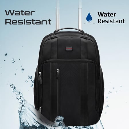 الرفيق المثالي للسفر او الاستخدام اليومي حقيبة كمبيوتر محمول بعجلات متعددة الاستخدامات بحجم 15.6 بوصة، تتميز بأقسام كبيرة متعددة ومقاومة للماء، تحتوي على جيب مبطن، مساحة تخزين كبيرة الحجم، عجلات متينة وخفيفة الوزن -  Promate-CramPack-TR