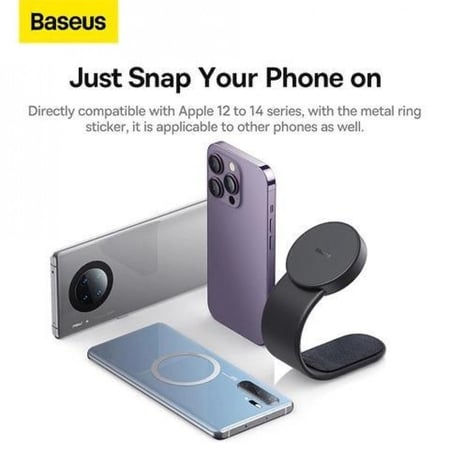 حامل جوال مغناطيسي بيسوس c02 كلاستر للجوال - اسود