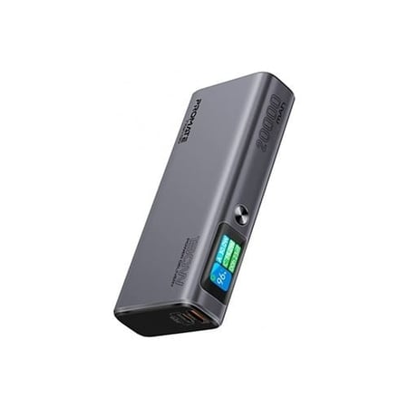 بطارية متنقلة أنيقة جدا من الألومنيوم المعالج المضاد للحرارة والحريق سعة 20000 مللي أمبير وقوة 130 واط لتوصيل الطاقة السريع PD3.1  مع شاشة للمعلومات التفصيلية مع Promate Titan-130