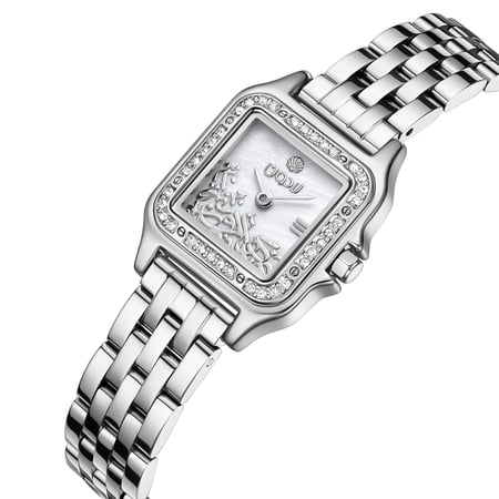 ساعة نسائية ستيل لون فضي مينا فضي من لادون