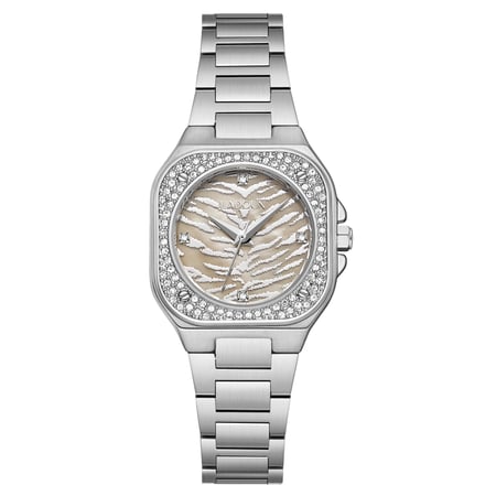 ساعة من لادون نسائية ستيل لون فضي مينا صدفي من لادون