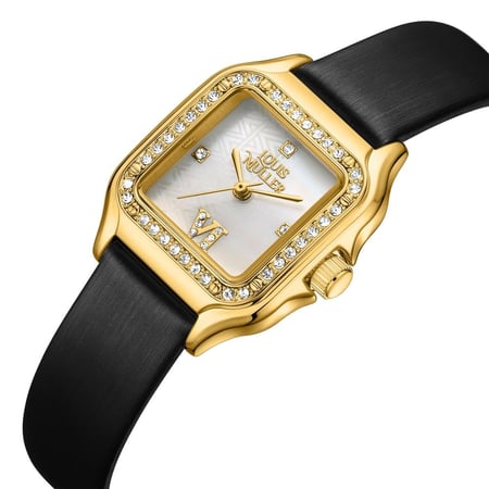 ساعة نسائية من لادون بلون ذهبي بسير لون أسود