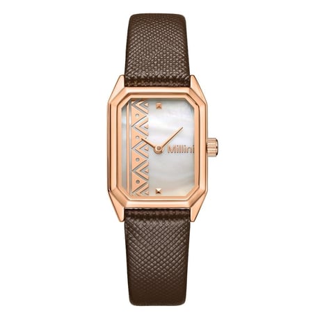 ساعة نسائية من لادون بلون روز بسير لون بني