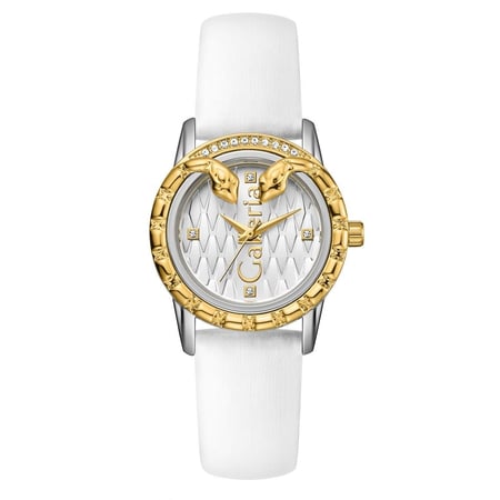 ساعة نسائية فاخرة ذهبي و فضي بتصميم أنيق من غاليريا