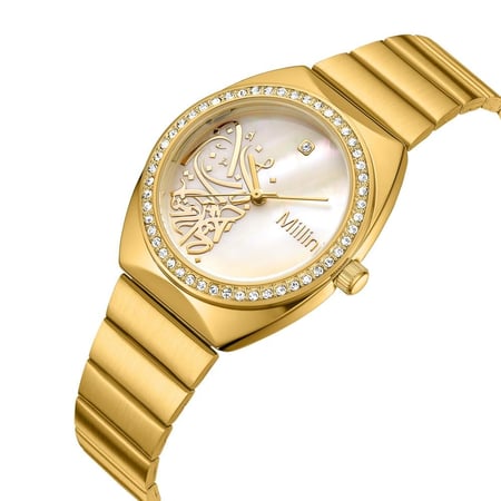 ساعة نسائية ستيل من لادون بلون ذهبي