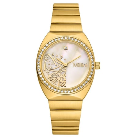 ساعة نسائية ستيل من لادون بلون ذهبي