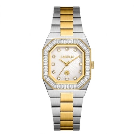 ساعة  من لادون نسائية ستيل لون فضي و وذهبي  مينا صدفي من لادون