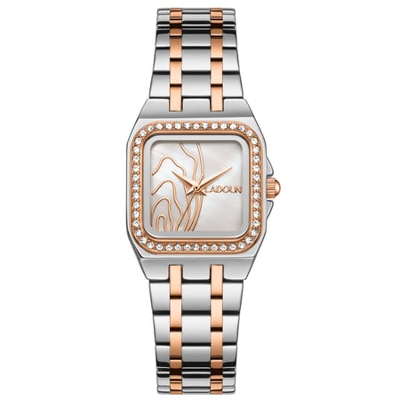 ساعة نسائية ستيل لون فضي و روز مينا فضي من لادون