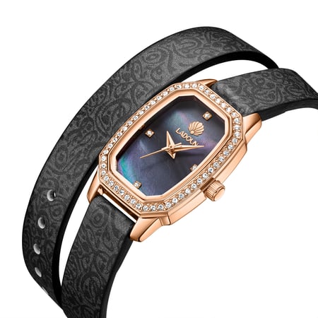 ساعة نسائية جلد لون روز من لادون