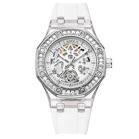 ساعة شفافة لون أبيض من  لادون