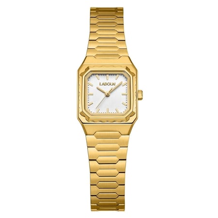 ساعة نسائية من لادون بلون الذهبي مينا ابيض