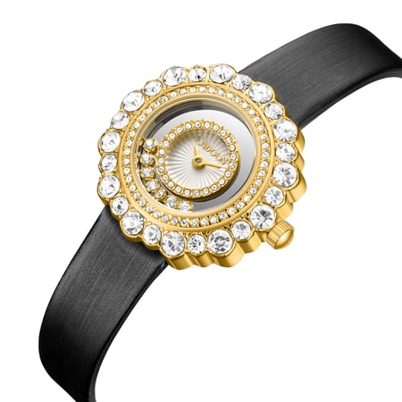 ساعة نسائية جلد  لون أسود من لادون