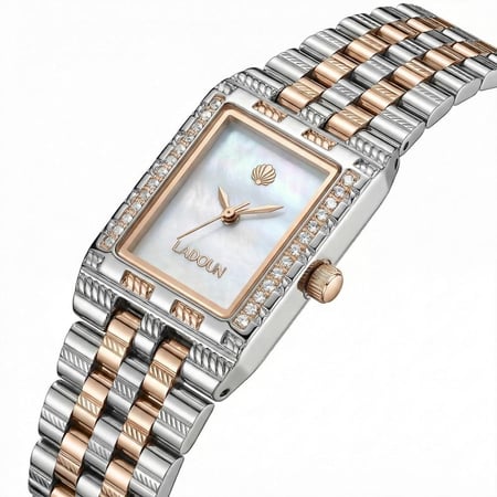 ساعة نسائية من لادون بلون الفضي و روز مينا اوف وايت