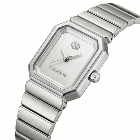 ساعة نسائية من لادون بلون فضي مينا فضي