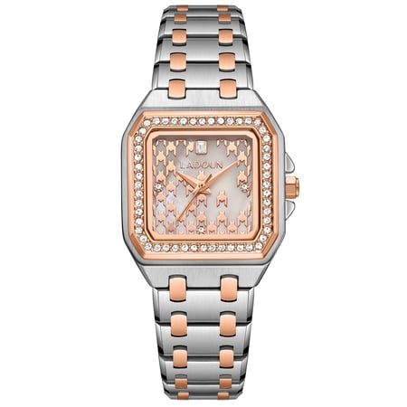 ساعة نسائية ستيل لون فضي و روز مينا فضي من لادون
