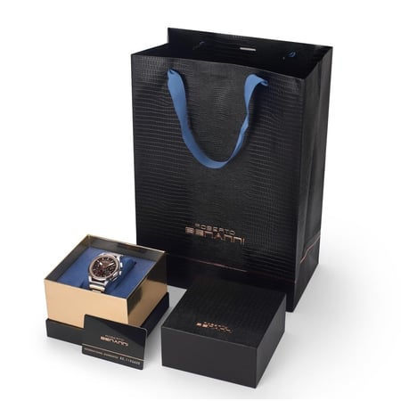 ساعة رجالية من لادون بلون فضي مينا رمادي