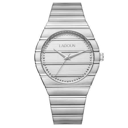 ساعة رجالية ستيل لون فضي مينا فضي من لادون