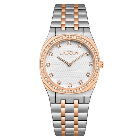 ساعة نسائية ستيل - لون فضي و روز - لادون